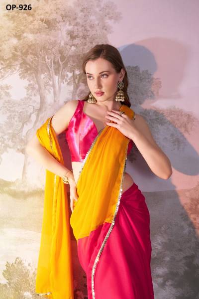 LAXMINAM OP-926 DESIGNER CHIFFON SAREE WHOLESALER IN INDIA
